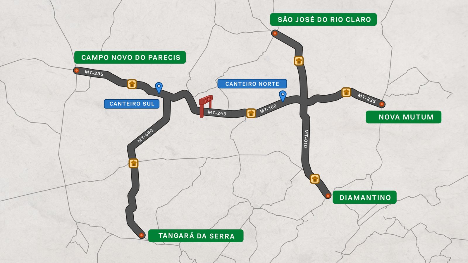 Mapa interativo da Rota da Produção em Mato Grosso